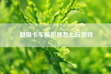 超级卡车模拟器怎么玩游戏  第1张