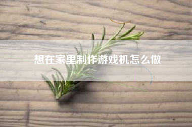 想在家里制作游戏机怎么做  第1张