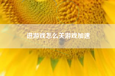 进游戏怎么关游戏加速  第1张