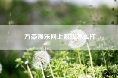 万豪娱乐网上游戏怎么样  第1张