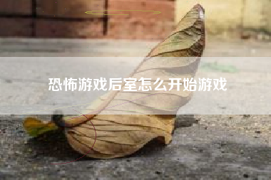 恐怖游戏后室怎么开始游戏