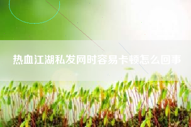 热血江湖私发网时容易卡顿怎么回事