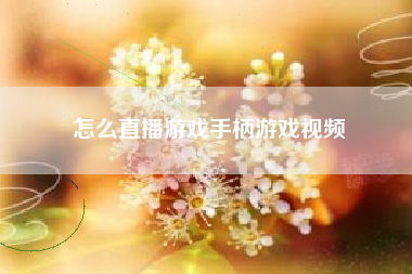 怎么直播游戏手柄游戏视频  第1张