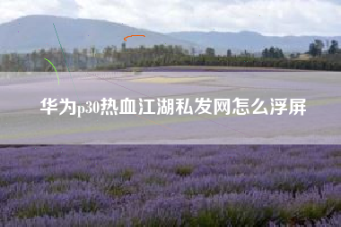 华为p30热血江湖私发网怎么浮屏  第1张