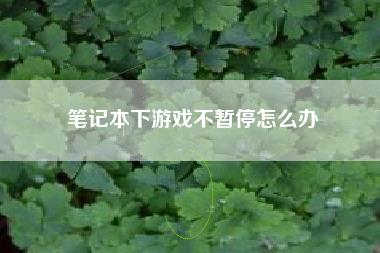 笔记本下游戏不暂停怎么办