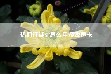 热血江湖SF怎么用游戏声卡