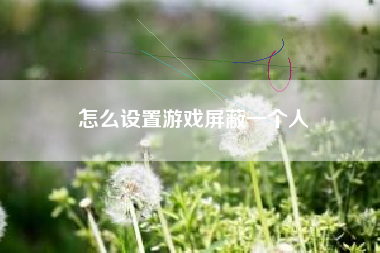 怎么设置游戏屏蔽一个人