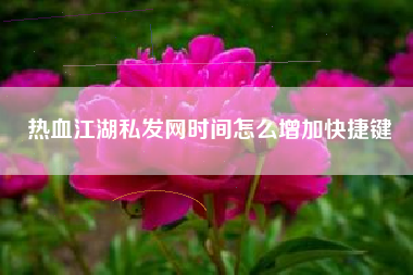 热血江湖私发网时间怎么增加快捷键