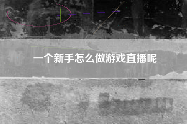 一个新手怎么做游戏直播呢