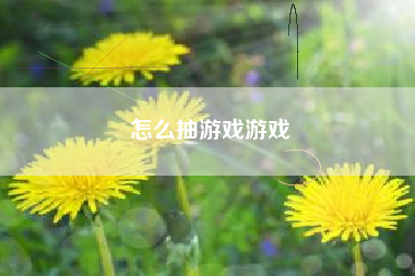 怎么抽游戏游戏