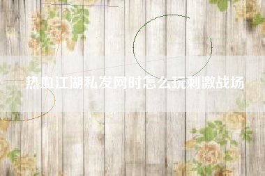 热血江湖私发网时怎么玩刺激战场