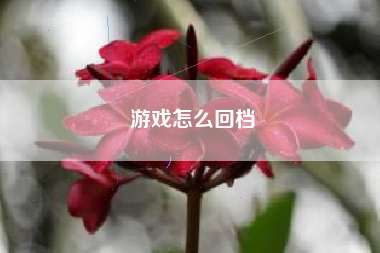 游戏怎么回档