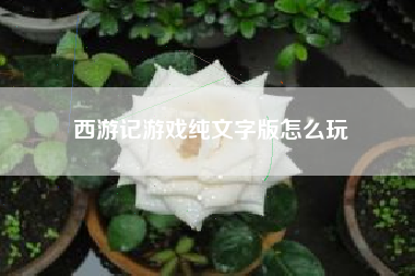 西游记游戏纯文字版怎么玩