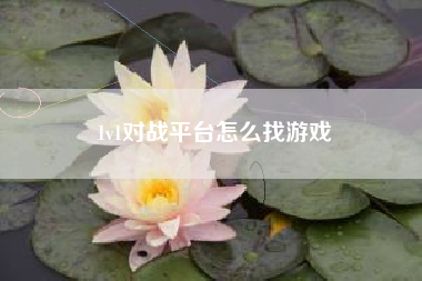1v1对战平台怎么找游戏