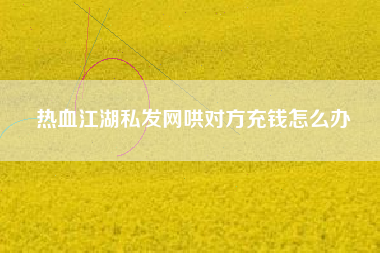 热血江湖私发网哄对方充钱怎么办