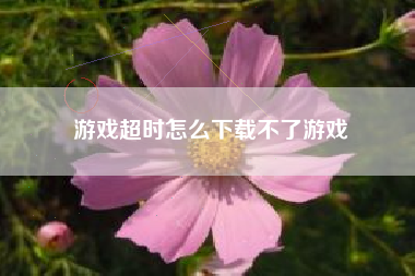 游戏超时怎么下载不了游戏
