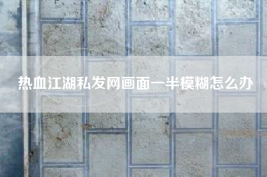 热血江湖私发网画面一半模糊怎么办