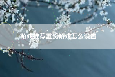 游戏推荐重磅游戏怎么设置