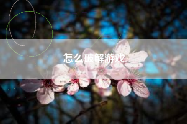 怎么破解游戏.