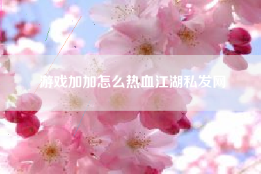 游戏加加怎么热血江湖私发网