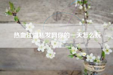热血江湖私发网你的一天怎么玩