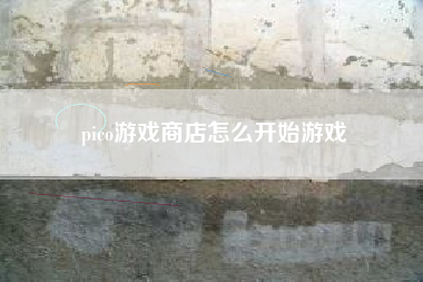 pico游戏商店怎么开始游戏