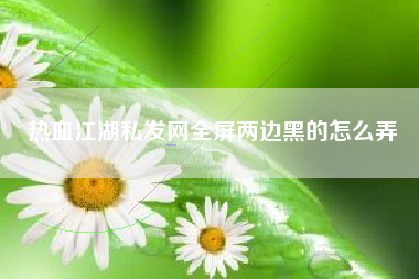 热血江湖私发网全屏两边黑的怎么弄