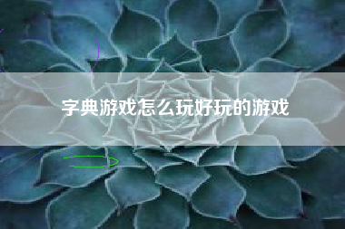 字典游戏怎么玩好玩的游戏