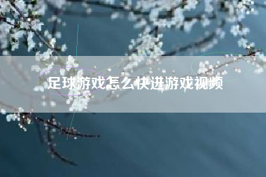 足球游戏怎么快进游戏视频