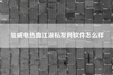 骏威电热血江湖私发网软件怎么样