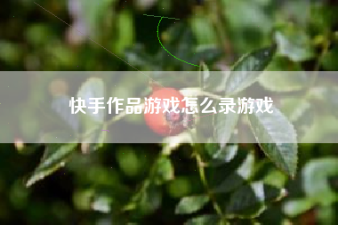 快手作品游戏怎么录游戏