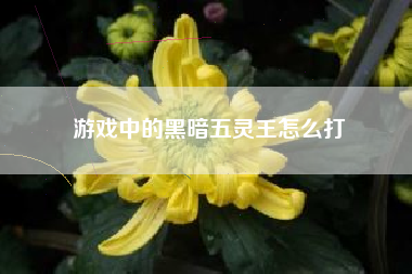 游戏中的黑暗五灵王怎么打