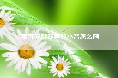 宝可梦游戏里的小智怎么画