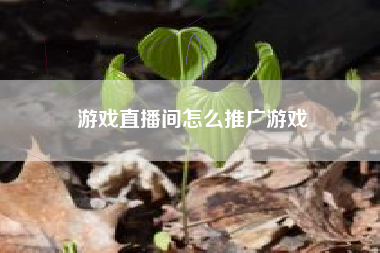 游戏直播间怎么推广游戏