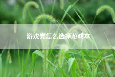 游戏党怎么选择游戏本