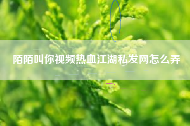 陌陌叫你视频热血江湖私发网怎么弄