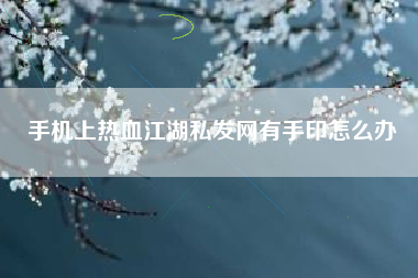 手机上热血江湖私发网有手印怎么办