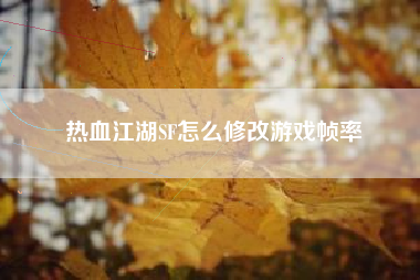 热血江湖SF怎么修改游戏帧率