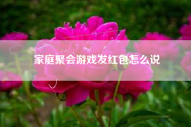 家庭聚会游戏发红包怎么说