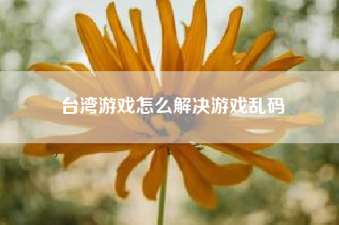 台湾游戏怎么解决游戏乱码