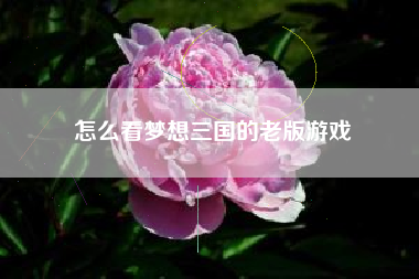 怎么看梦想三国的老版游戏