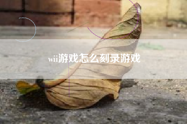 wii游戏怎么刻录游戏