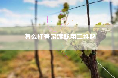 怎么样登录游戏用二维码