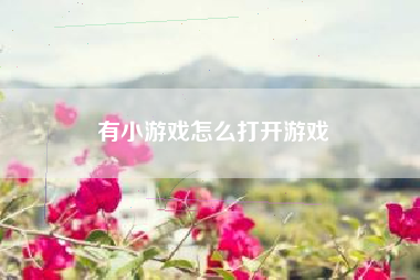 有小游戏怎么打开游戏