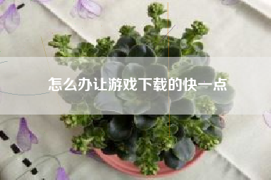 怎么办让游戏下载的快一点