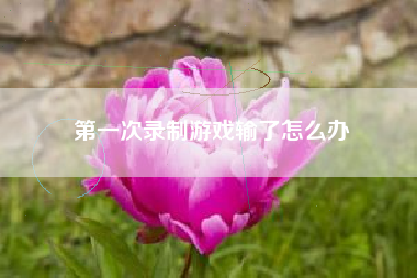 第一次录制游戏输了怎么办