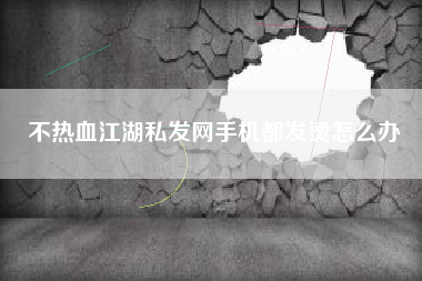 不热血江湖私发网手机都发烫怎么办