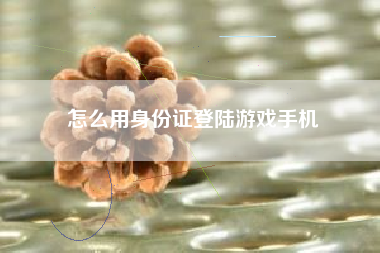 怎么用身份证登陆游戏手机