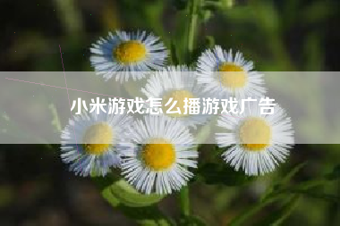 小米游戏怎么播游戏广告