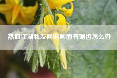 热血江湖私发网时画面有锯齿怎么办